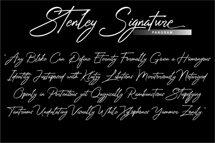 Stenley Signature字体 1