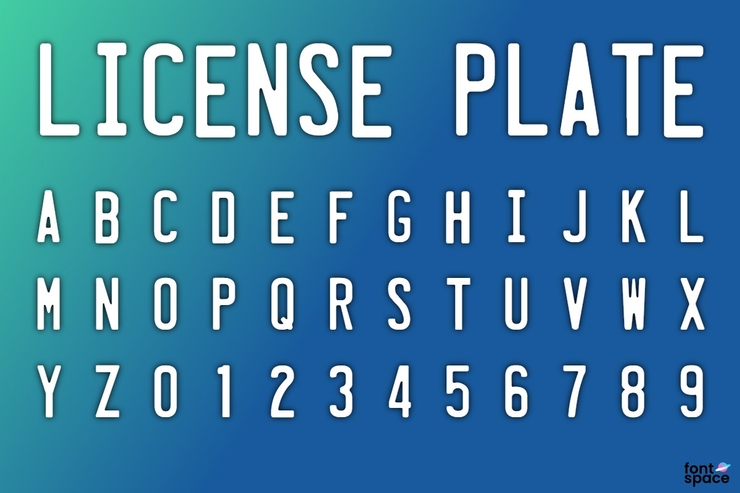 License Plate字体 1