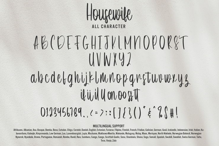 Housewife字体 5