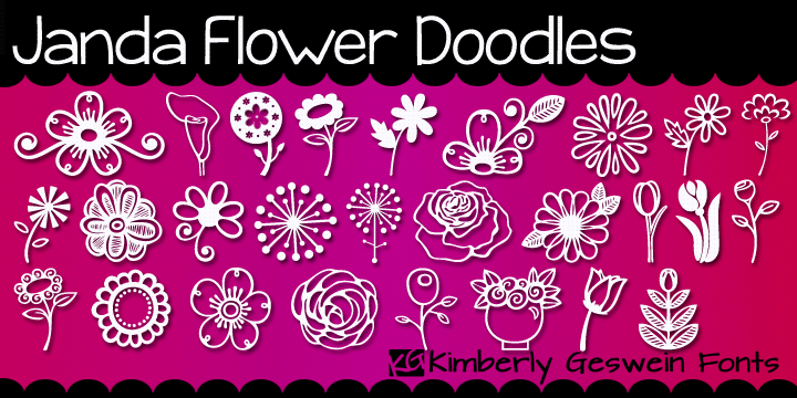 Janda Flower Doodles字体 1