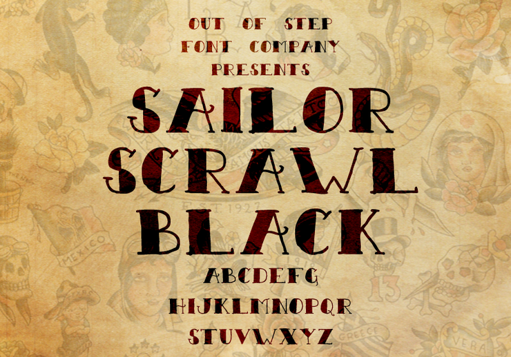 Sailor Scrawl Black字体 2