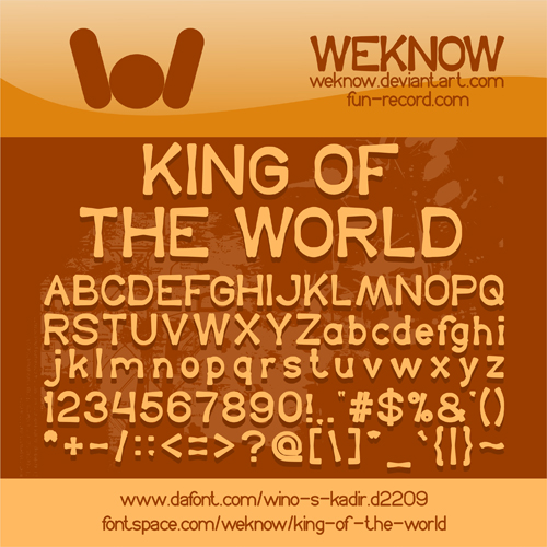King Of The World字体 1