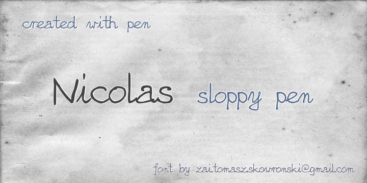 Nicolas Sloppy Pen字体 1