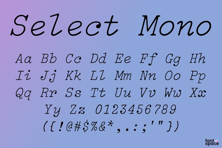 Select Mono字体 1