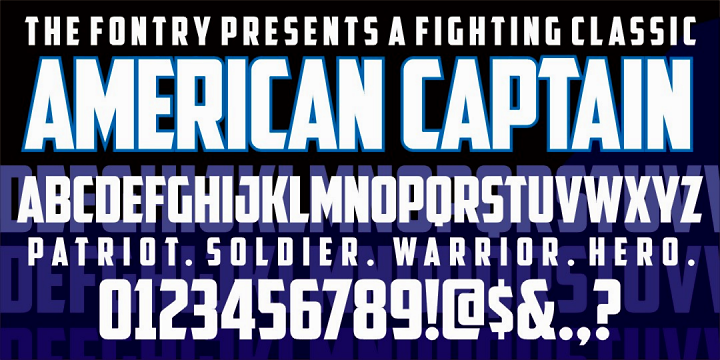 American Captain字体 10
