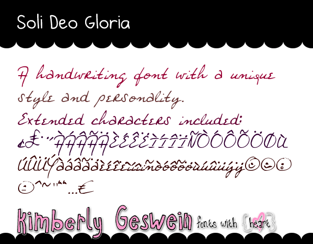 Soli Deo Gloria字体 2