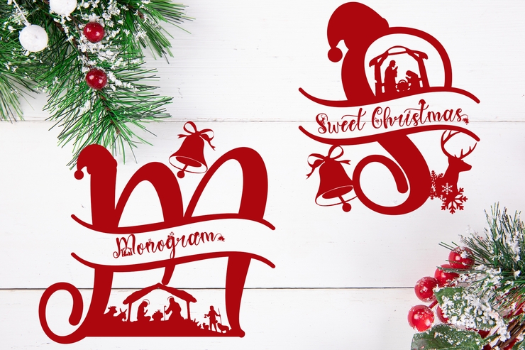 Sweet Christmas Monogram字体 6