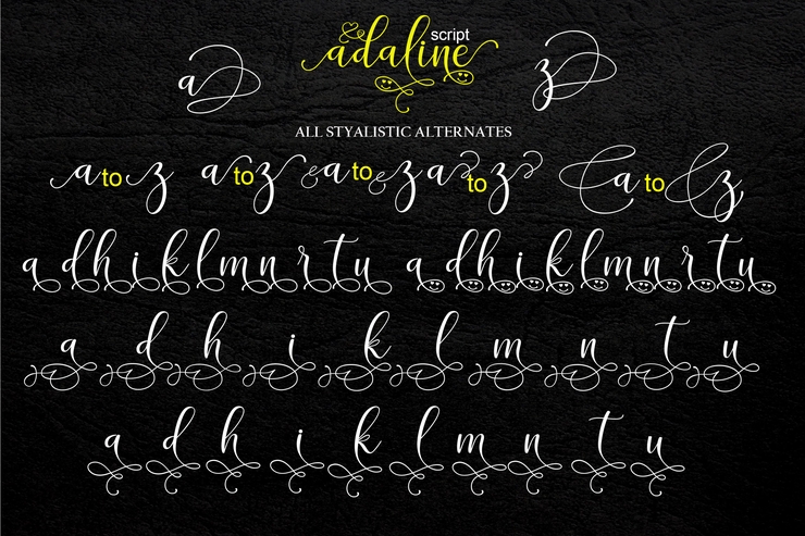 adaline script字体 7