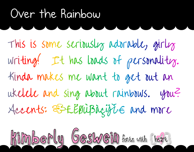 Over the Rainbow字体 1