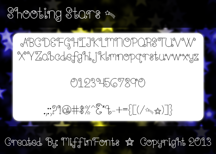 Shooting Stars字体 3