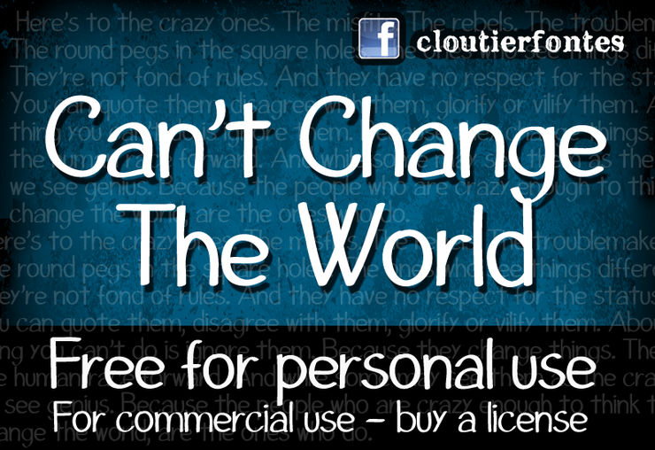 CF Cant Change The World字体 2