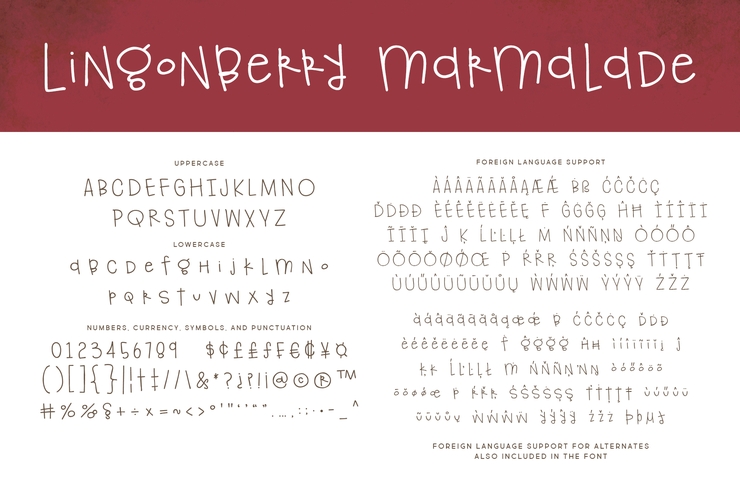 Lingonberry Marmalade字体 3