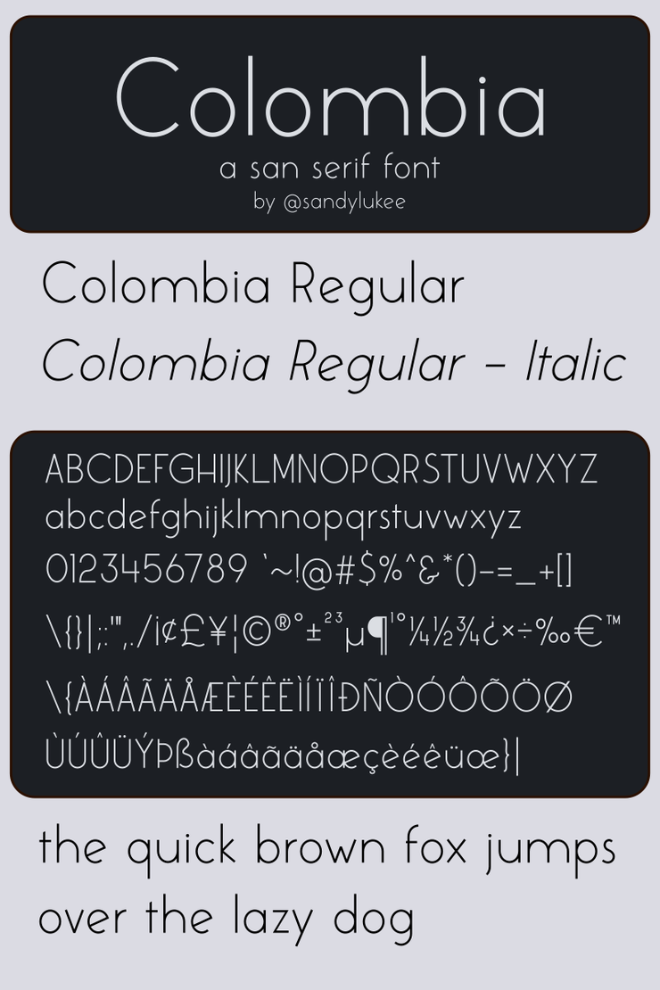 Colombia字体 1