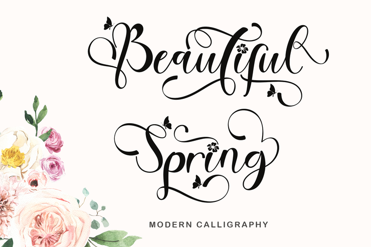 Beautiful Spring字体 5