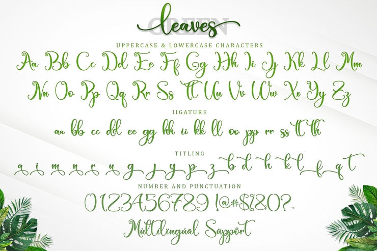 Green Leaves字体 7