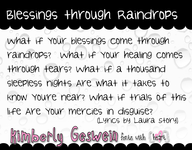 Blessings through Raindrops字体 1