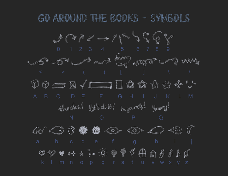 go around the books字体 1