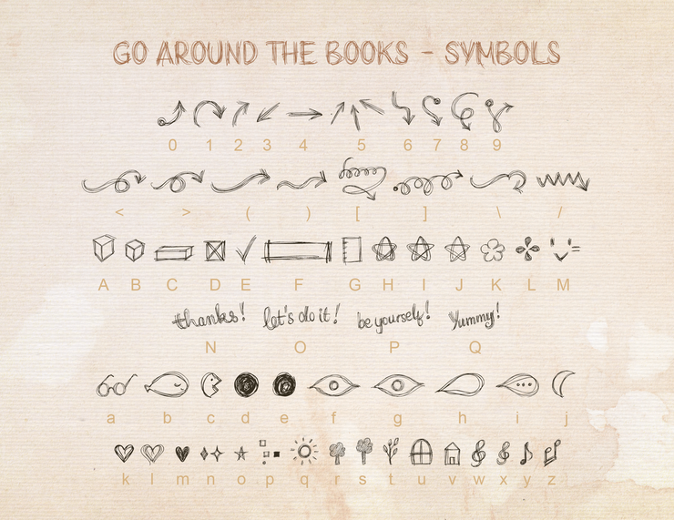 go around the books字体 2