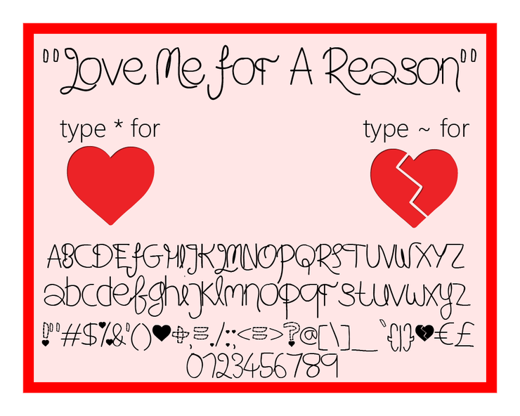 Love Me For A Reason字体 1