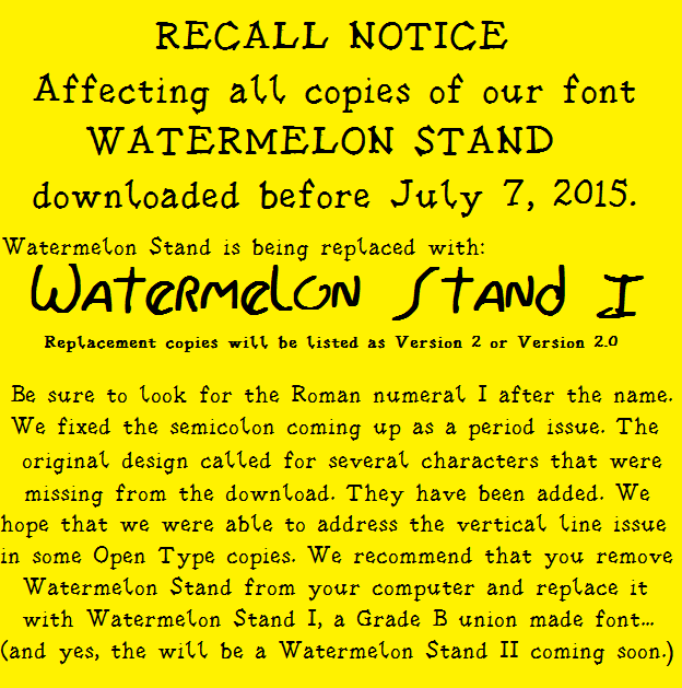 Watermelon Stand I字体 1