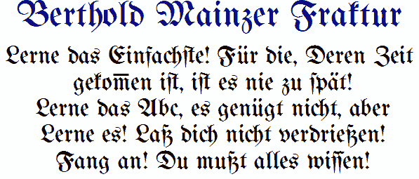 Bertholdr Mainzer Fraktur字体 2