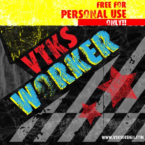 VTKS WORKER字体 1