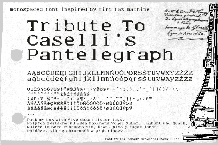 Tribute To Caselli 's Pantelegraph字体 1