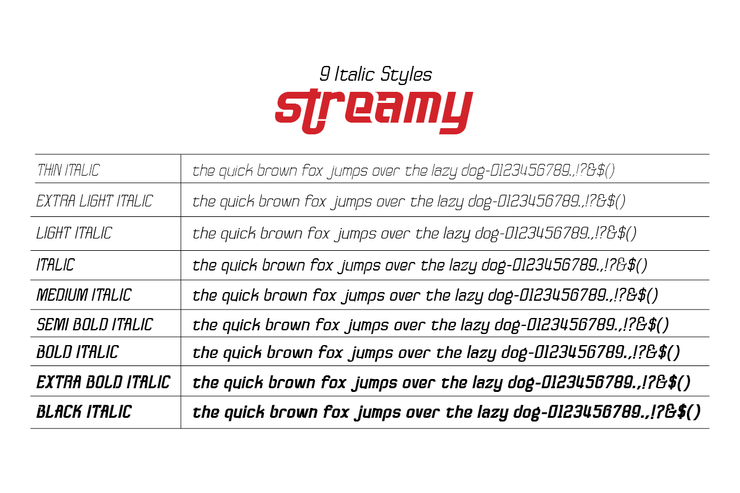 Streamy Light字体 2