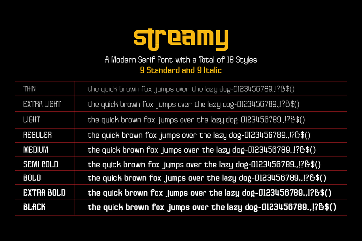 Streamy Light字体 7