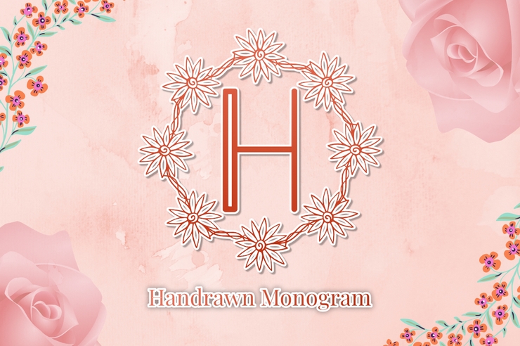 Handrawn Monogram字体 1