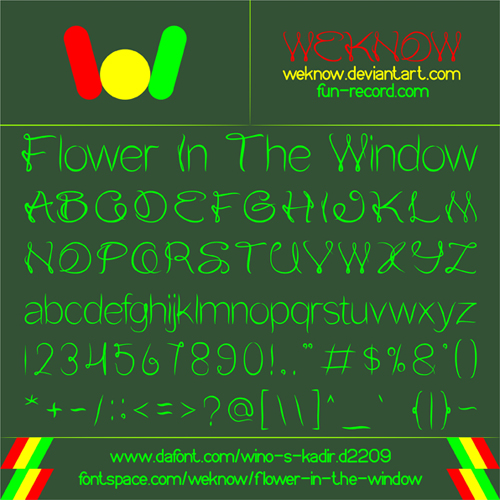 Flower In The Window字体 1