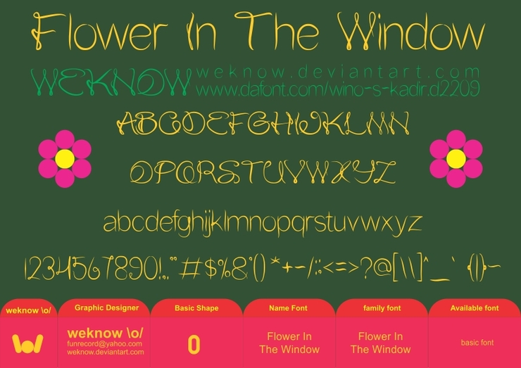 Flower In The Window字体 2