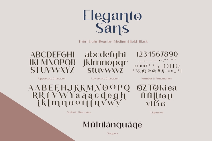 Eleganto Sans Thin字体 3