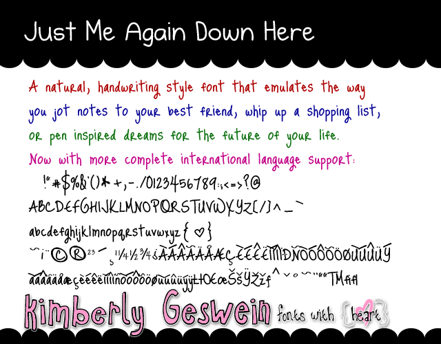 Just Me Again Down Here字体 1
