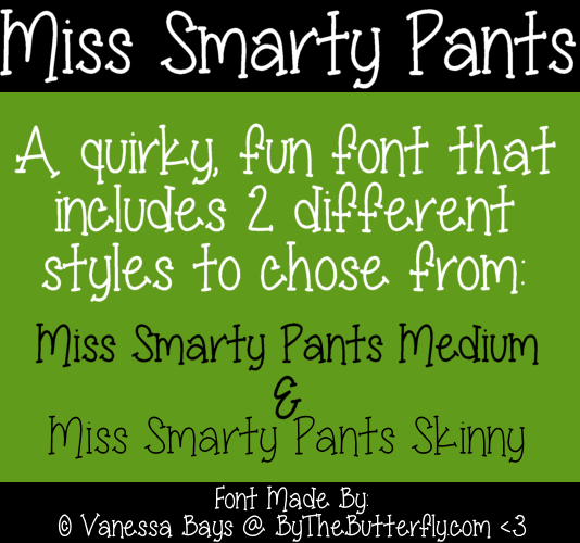 Miss Smarty Pants字体 1