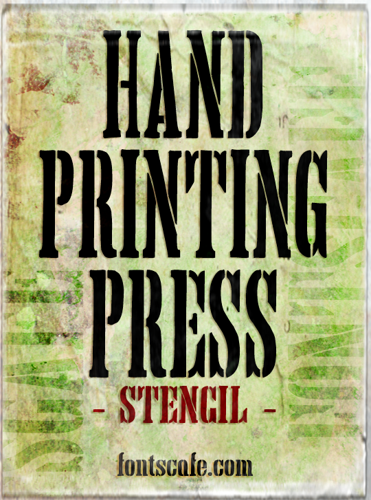 Hand Printing Press Stencil字体 3
