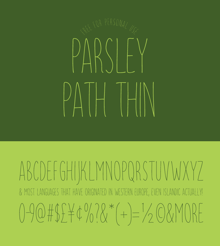 Parsley Path Thin字体 1