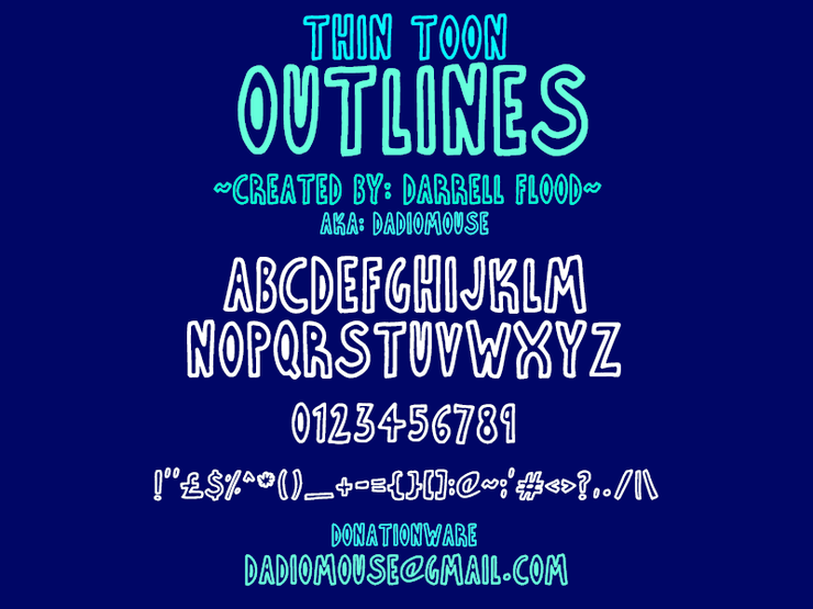 Thin Toon Outlines字体 1