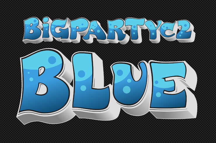 Big PartyC2 Blue字体 2