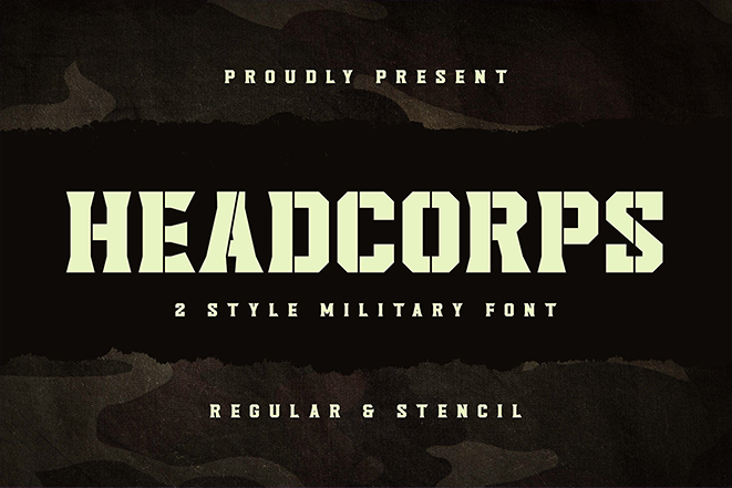 Headcorps Stencil字体 1