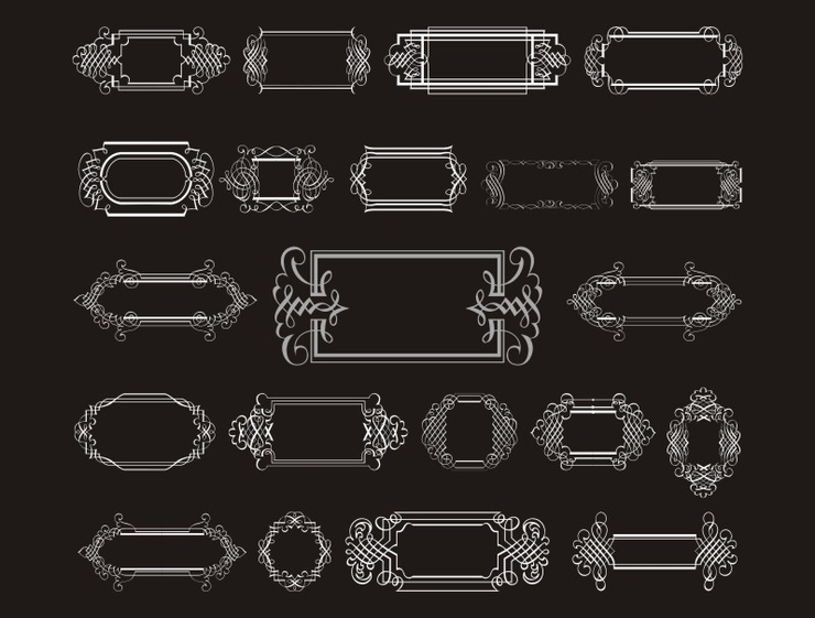 Calligraphic Frames Soft Two字体 1