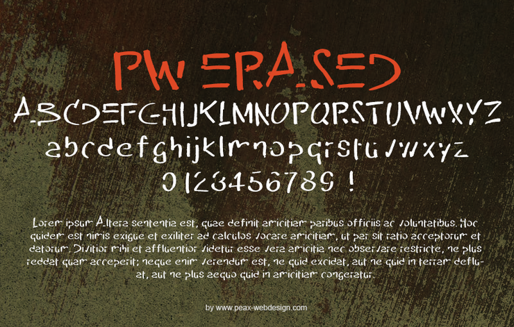 PW Erased字体 1