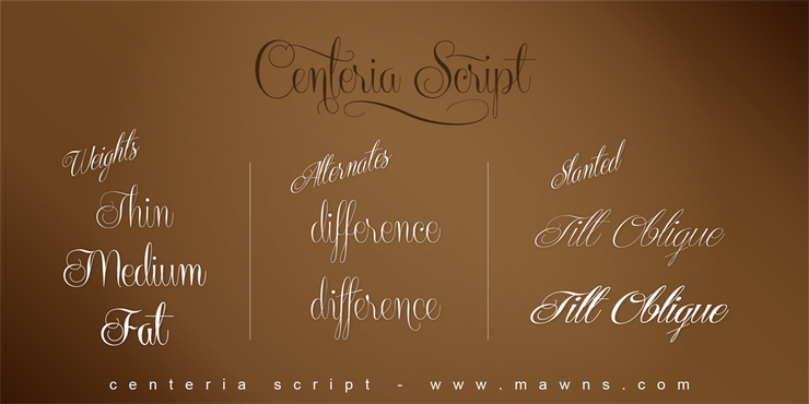Centeria Script字体 3