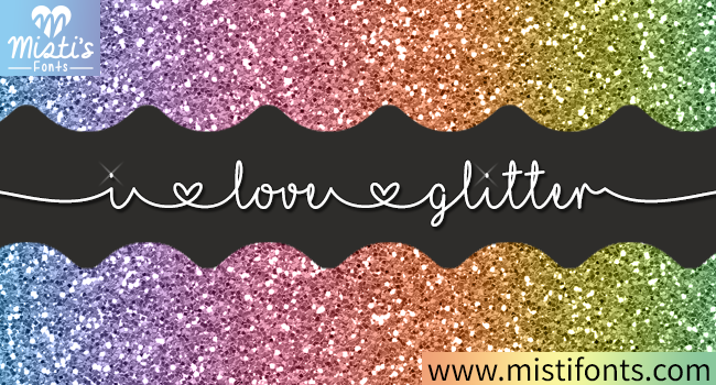 Mf I Love Glitter字体 1