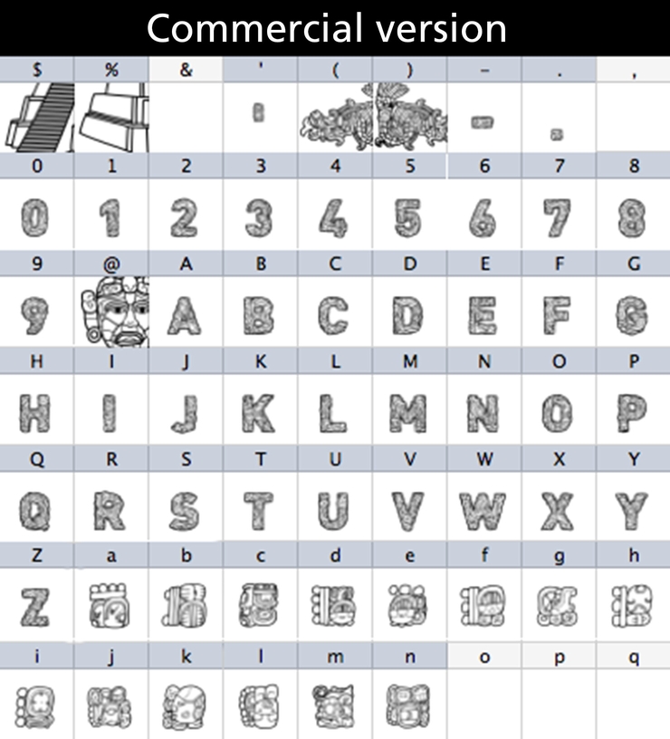 CF Civilisation Maya字体 1