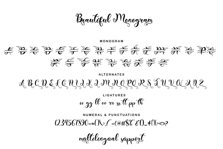 Beautiful Monogram字体 1