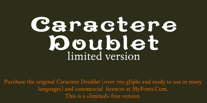 CaractereDoublet字体 2