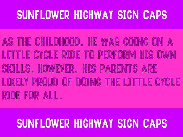 Sunflower Highway Sign Caps字体 1