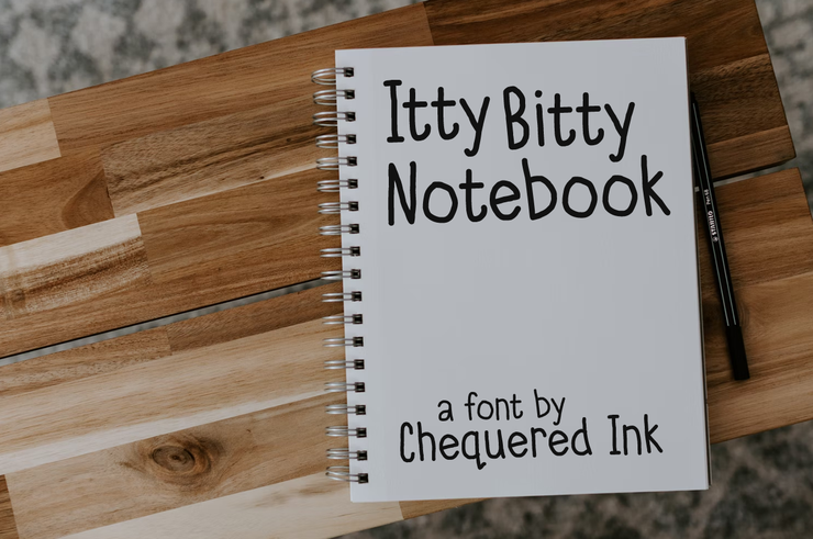 Itty Bitty Notebook字体 1