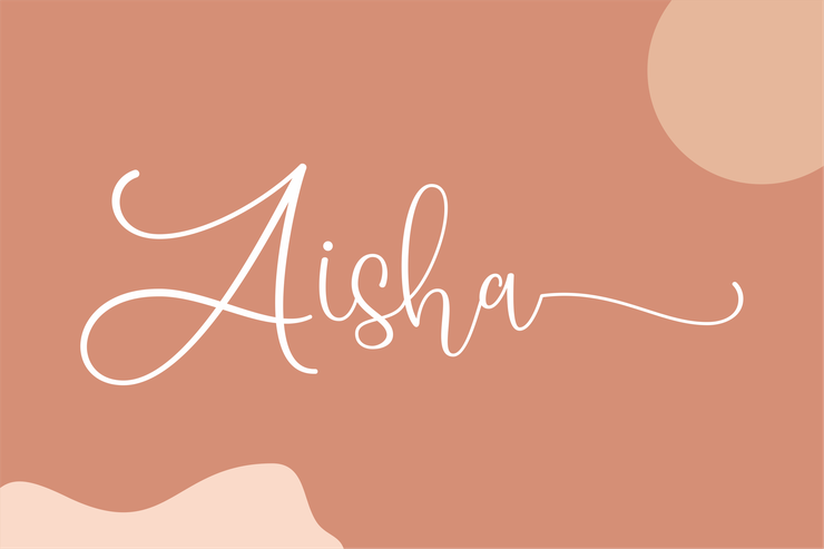 Aisha - a lovely script字体 5